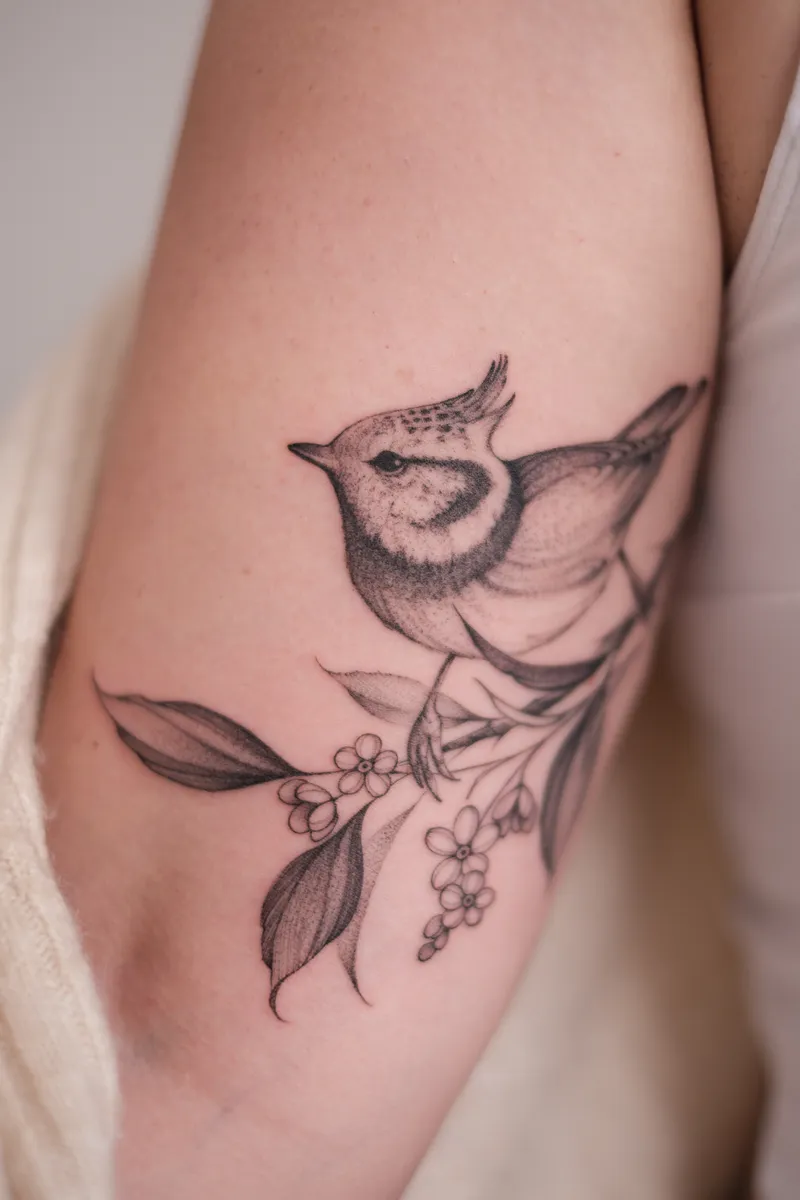 Fineline floral tattoo 2